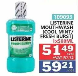 Arrow Cash And Carry LISTERINE MOUTHWASH [COOL MINT/ FRESH BURST] offer