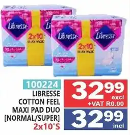 Arrow Cash And Carry Libresse Cotton Feel Maxi Pad Duo offer