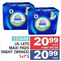 Arrow Cash And Carry LIL-LETS MAXI PADS NIGHT [WINGS] offer