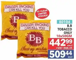 Arrow Cash And Carry B.B TOBACCO ONLY offer