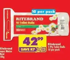 Shoprite Ritebrand - 10 toilet rolls offer
