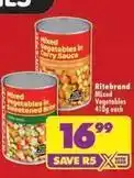 Shoprite Ritebrand - mixed vegetables offer