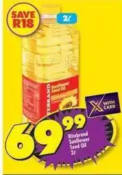 Shoprite Ritebrand - sunflower seed oil 2l offer