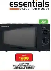 Shoprite Essentials - black/white manual microwave oven offer