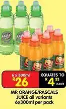 Shoprite Orange/rascals juice offer