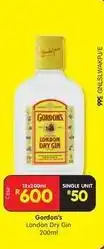 Shoprite Liquor Gordon's - london dry gin 200ml offer