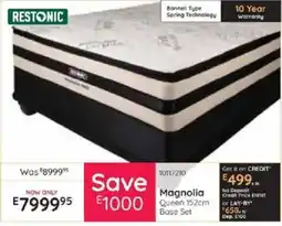 Bradlows RESTONIC Magnolia Queen 152cm Base Set offer