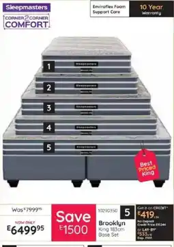 Bradlows Sleepmasters Brooklyn King Base Set offer