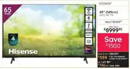 Bradlows 65" (165cm) UHD 4K TV Hisense offer