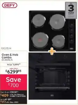 Bradlows Defy Oven & Hob Combo offer
