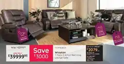 Bradlows Winston 3 Piece 5 Action Reclining Lounge Suite offer