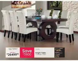 Bradlows Knight Table + 8 Knight Chairs offer