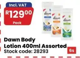 Africa Cash and Carry Dawn Body Lotion Assorted offer