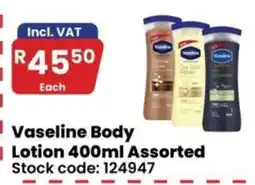 Africa Cash and Carry Vaseline Body Lotion Assorted offer