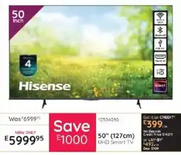 Bradlows Hisense 50" UHD Smart TV offer