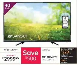 Bradlows SANSUI 40" FHD LED TV offer