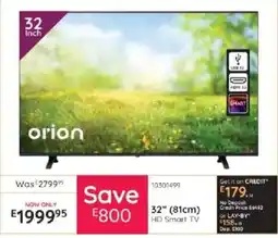 Bradlows Orion 32" HD Smart TV offer