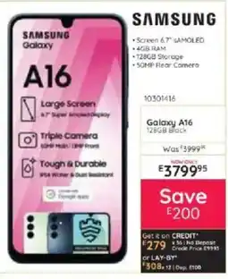 Bradlows Samsung Galaxy A16 offer