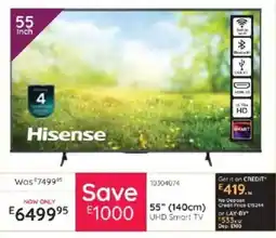 Bradlows Hisense 55" UHD Smart TV offer
