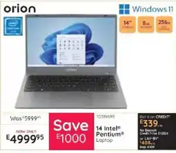 Bradlows Orion 14 Intel Pentium Laptop offer