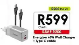 Chatz Connect Energizer 65W Wall Charger + Type C cable offer