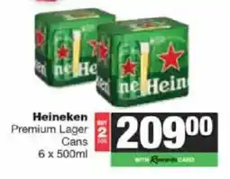Spar Tops Heineken Premium Lager Cans offer