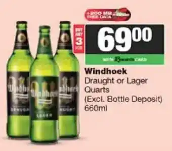 Windhoek Draught or Lager Quarts