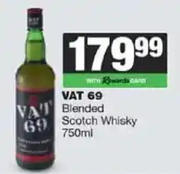 Spar Tops VAT 69 Blended Scotch Whisky offer