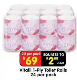 Shoprite Vitalli 1-Ply Toilet Rolls offer