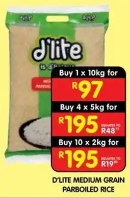 Shoprite D'LITE MEDIUM GRAIN PARBOILED RICE offer