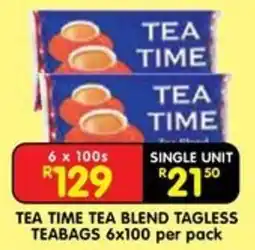 Shoprite TEA TIME TEA BLEND TAGLESS TEABAGS offer