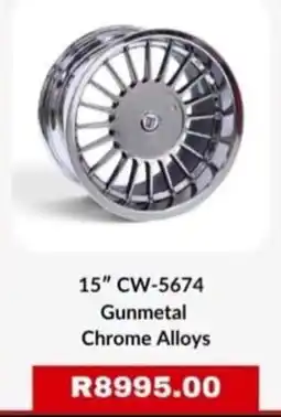 Autostyle 15" CW-5674 Gunmetal Chrome Alloys offer