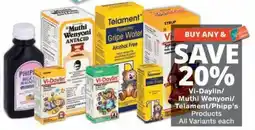 MediRite Vi-Daylin/Muthi Wenyoni/Telament/Phipp's Products offer