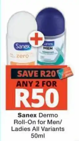 MediRite Sanex Dermo Roll-On for Men/Ladies offer