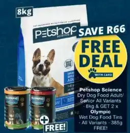 Checkers Petshop Science Dry Dog Food Adult/Senior offer