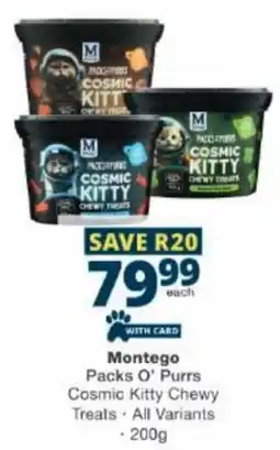 Checkers Montego Packs O' Purrs Cosmic Kitty Chewy Treats offer