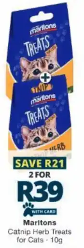 Checkers Marltons Catnip Herb Treats for Cats offer