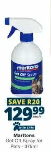 Checkers Marltons Get Off Spray for Pets offer