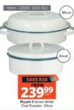 Checkers Hyper Ripple Enamel White Oval Roaster offer