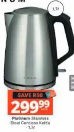 Checkers Hyper Platinum Stainless Steel Cordless Kettle offer