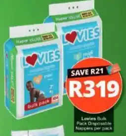 Checkers Hyper Lovies Bulk Pack Disposable Nappies offer