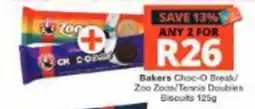 Checkers Hyper Bakers Choc-O Break/Zoo Zoas/Tennis Doubles Biscuits offer