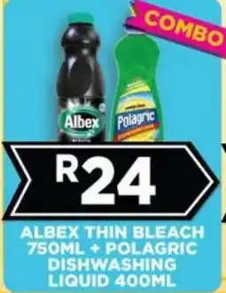 Goal Supermarket Albex Thin Bleach + Polagric Dishwashing Liquid offer