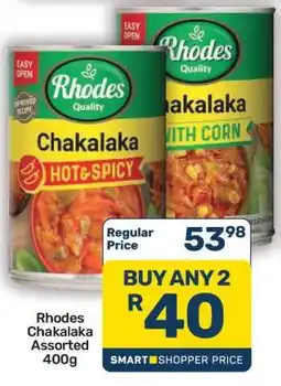 Pick n Pay Hypermarket RHODES Chakalaka Assorted 400g offer