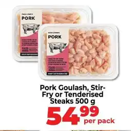 Food Lover's Market Pork Goulash, Stir-Fry or Tenderised Steaks 500 g offer