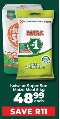 Food Lover's Market Iwisa or Super Sun Maize Meal 5 kg offer