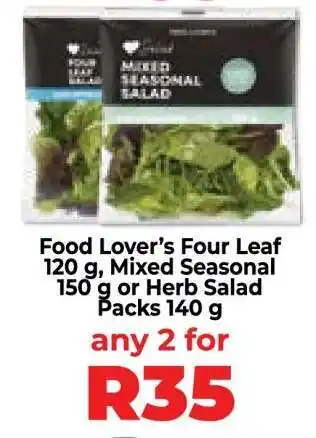 Food Lover's Market Food Lover’s Four Leaf, Mixed Seasonal, or Herb Salad Packs offer