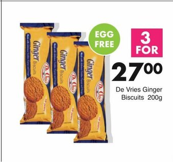 Save De Vries Ginger Biscuits 200g offer