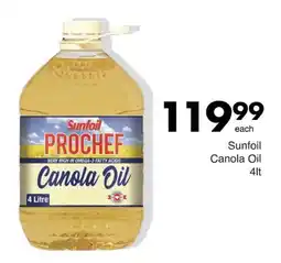 Save Sunfoil Prochef Canola Oil offer