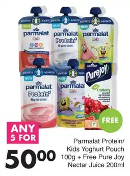 Save Parmalat Protein/Kids Yoghurt Pouch offer